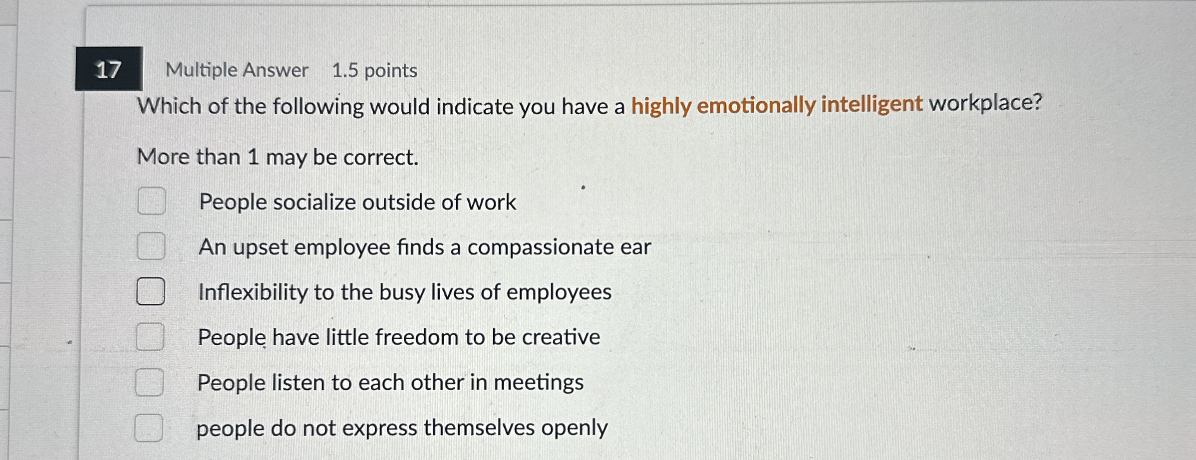 1 7 Multiple Answer 1 . 5 points Which of the