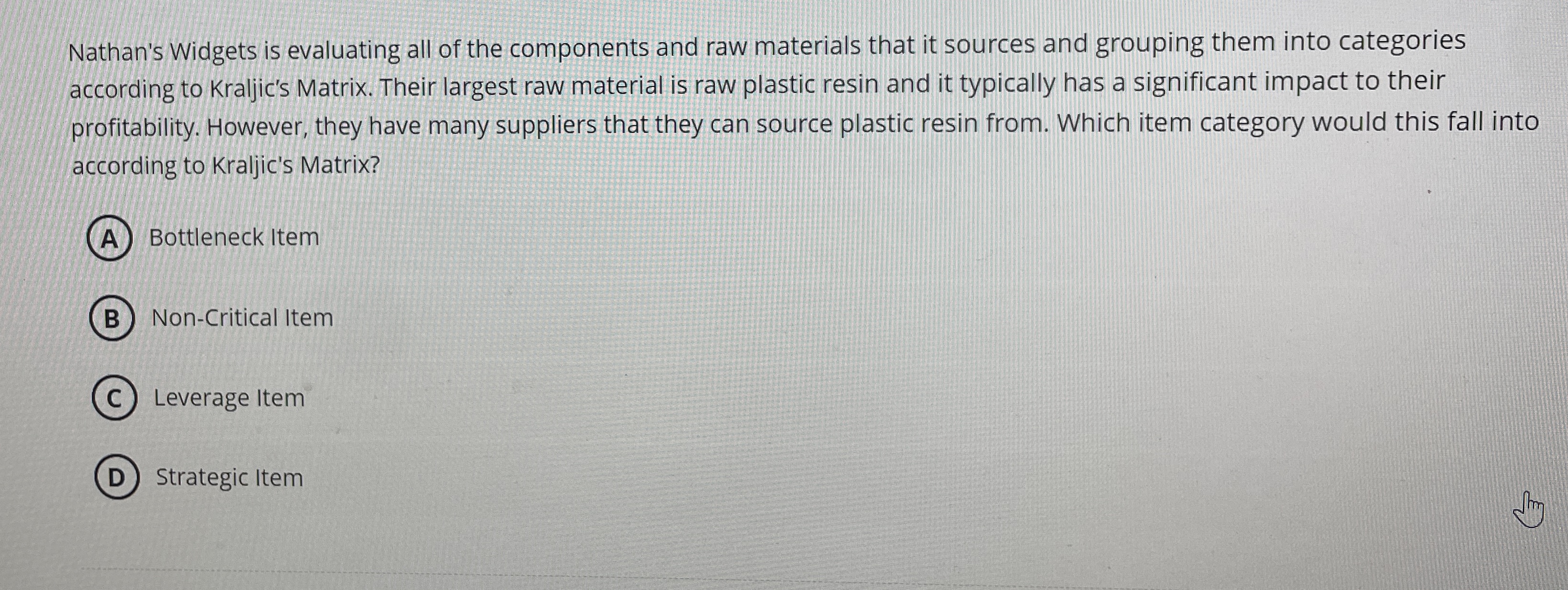 Nathan's Widgets is evaluating all of the