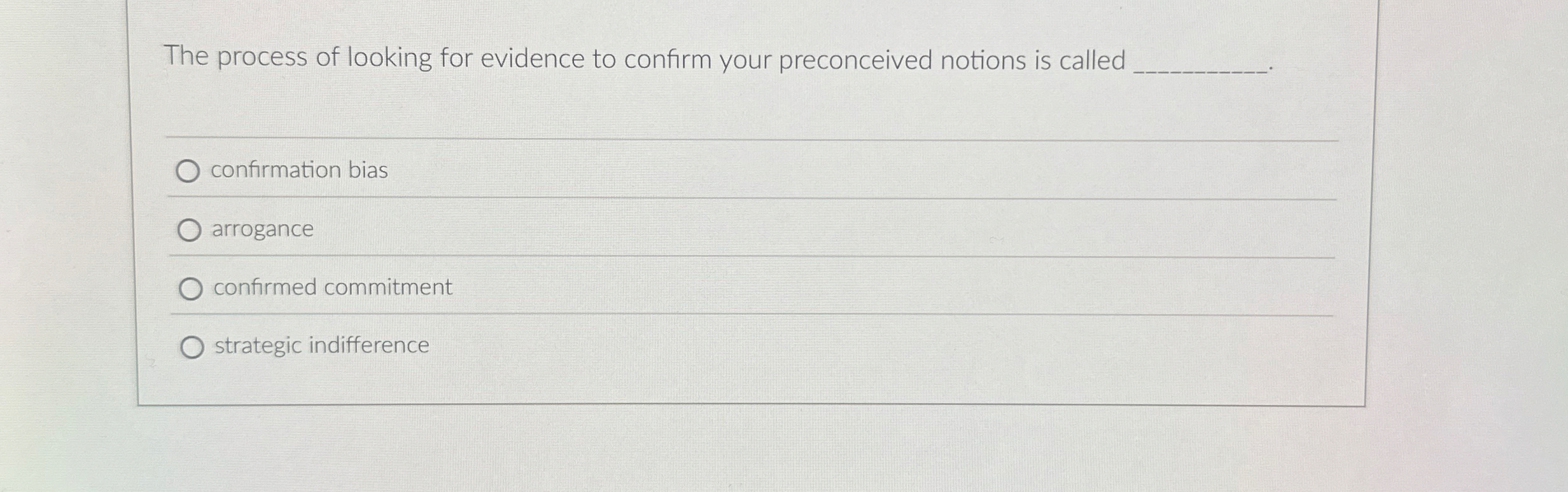 The process of looking for evidence to confirm
