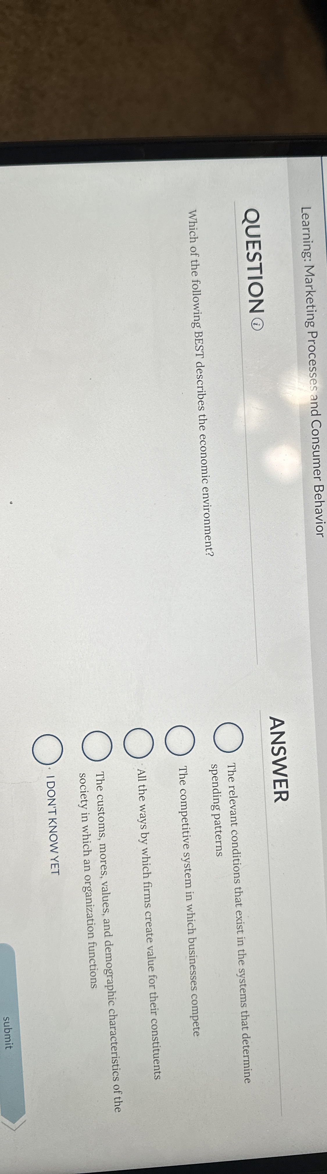 Learning: Marketing Processes and Consumer