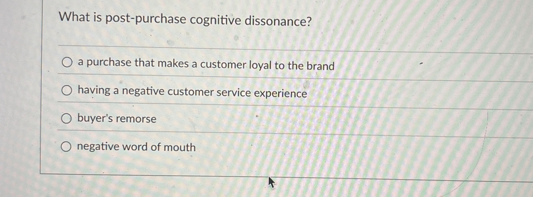 What is post - purchase cognitive dissonance? a