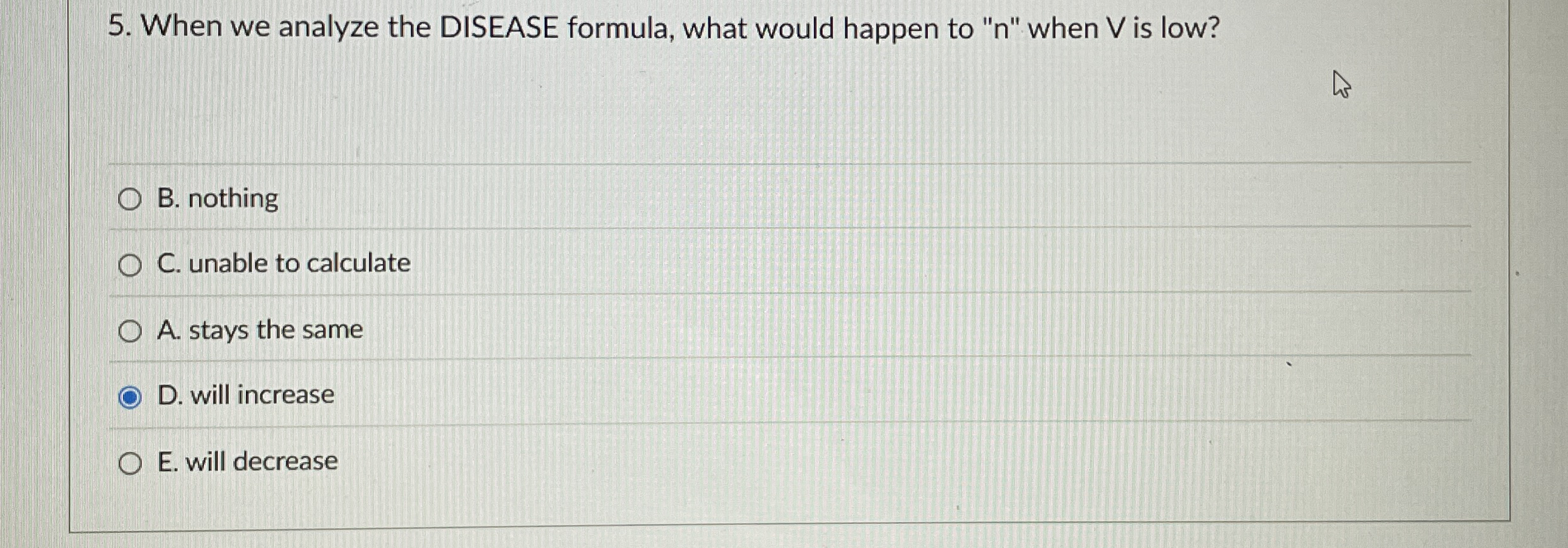 When we analyze the DISEASE formula, what would