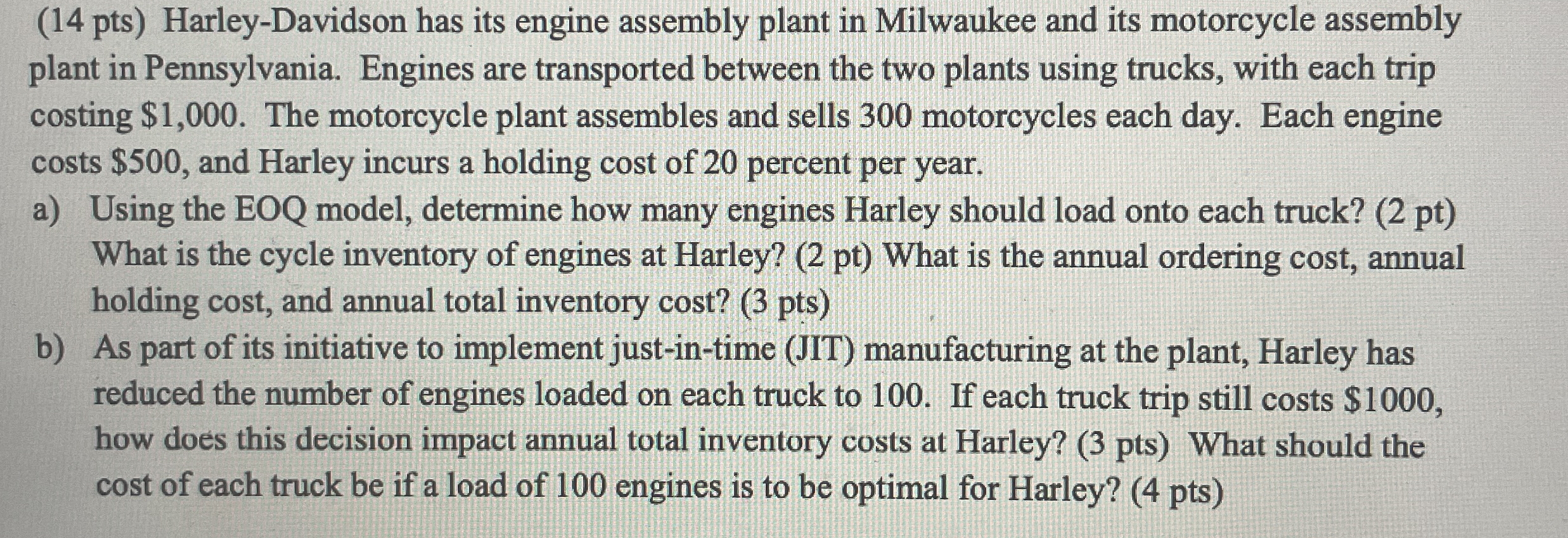 USING EXCEL. Harley - Davidson has its engine