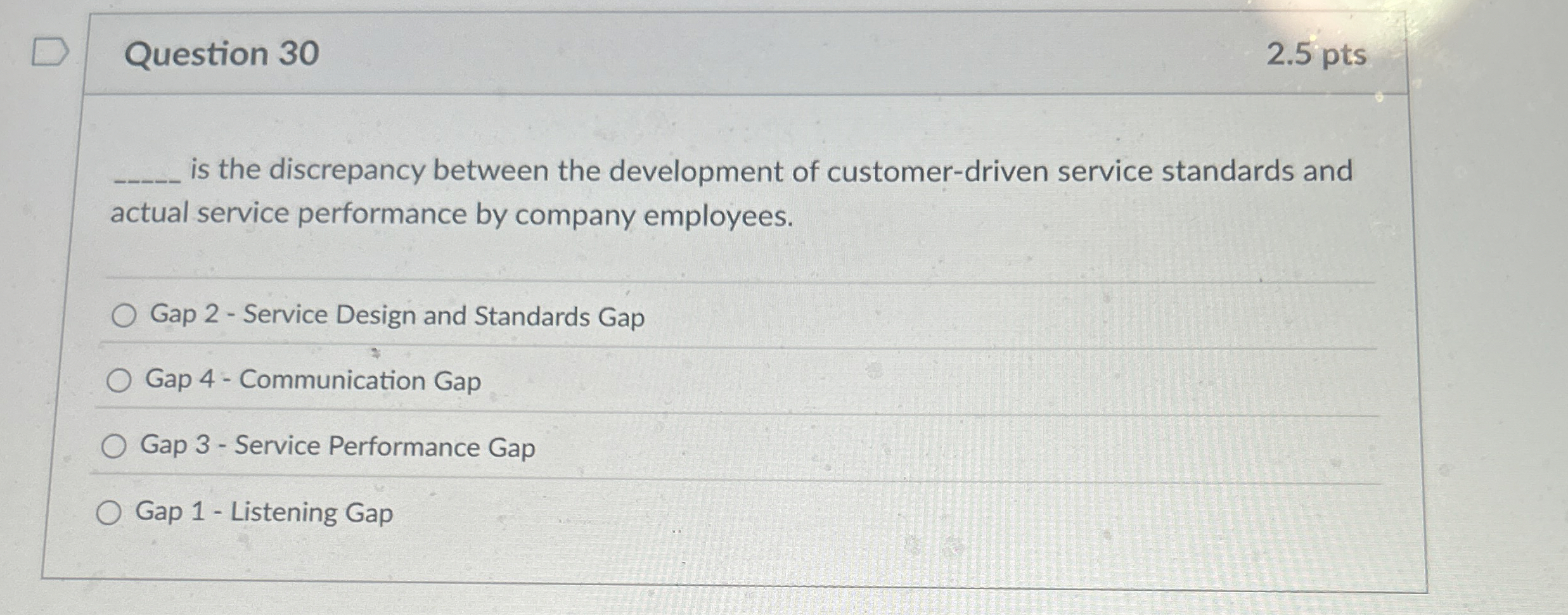 Question 3 0 2 . 5 pts is the discrepancy between