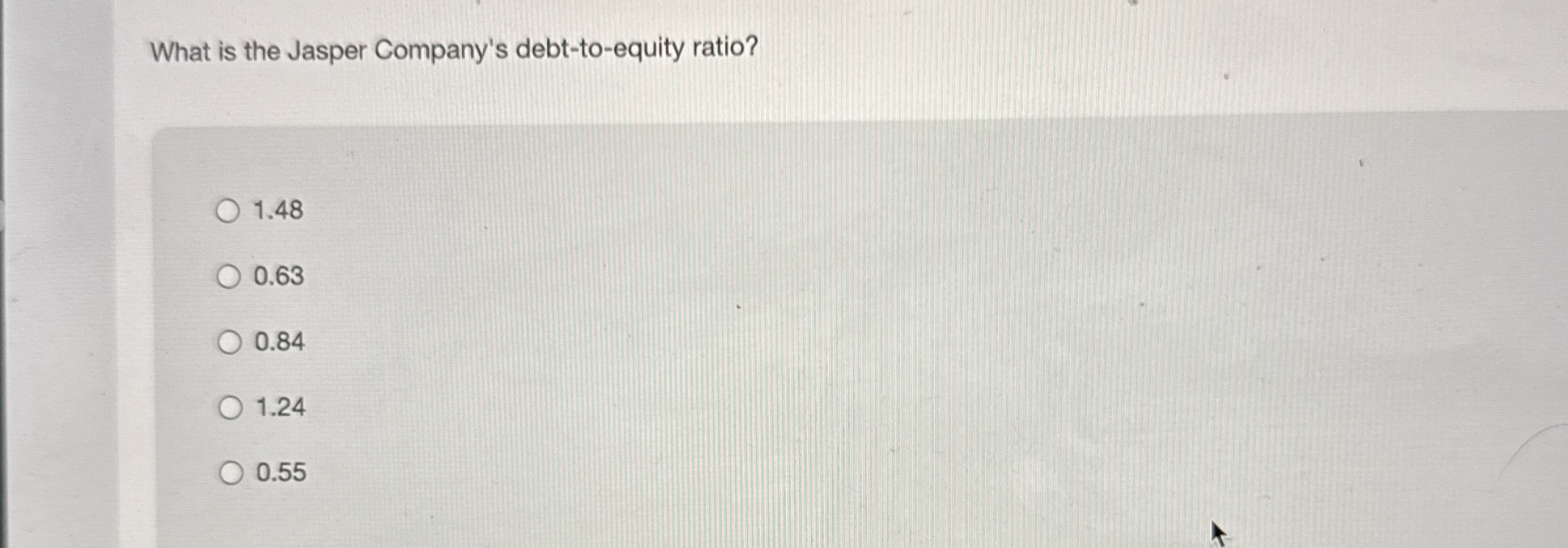 What is the Jasper Company's debt - to - equity