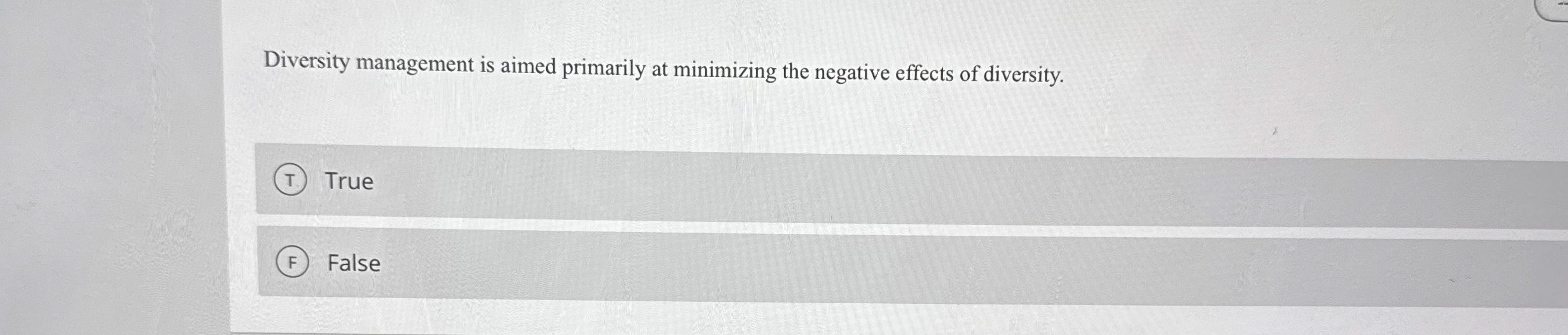 Diversity management is aimed primarily at