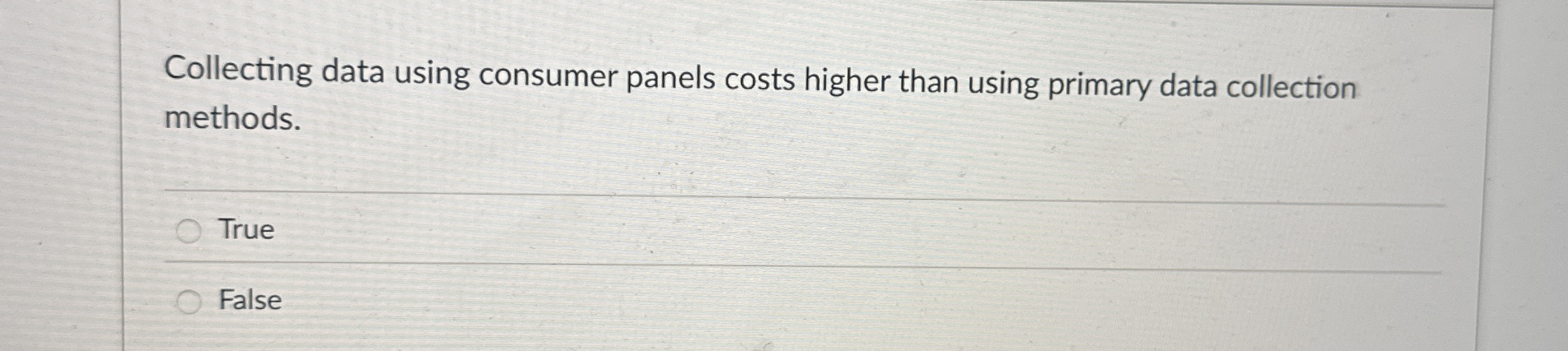 Collecting data using consumer panels costs