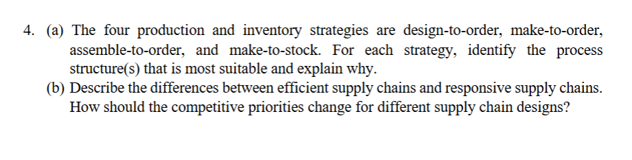 4 . ( a ) The four production and inventory