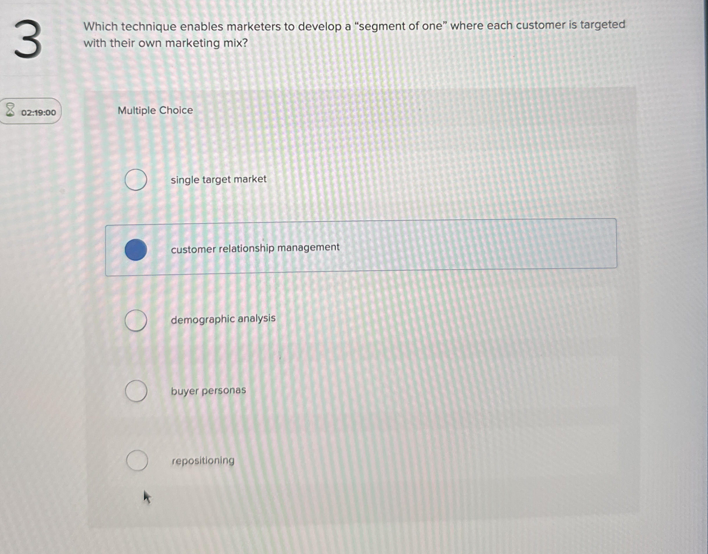 Which technique enables marketers to develop a