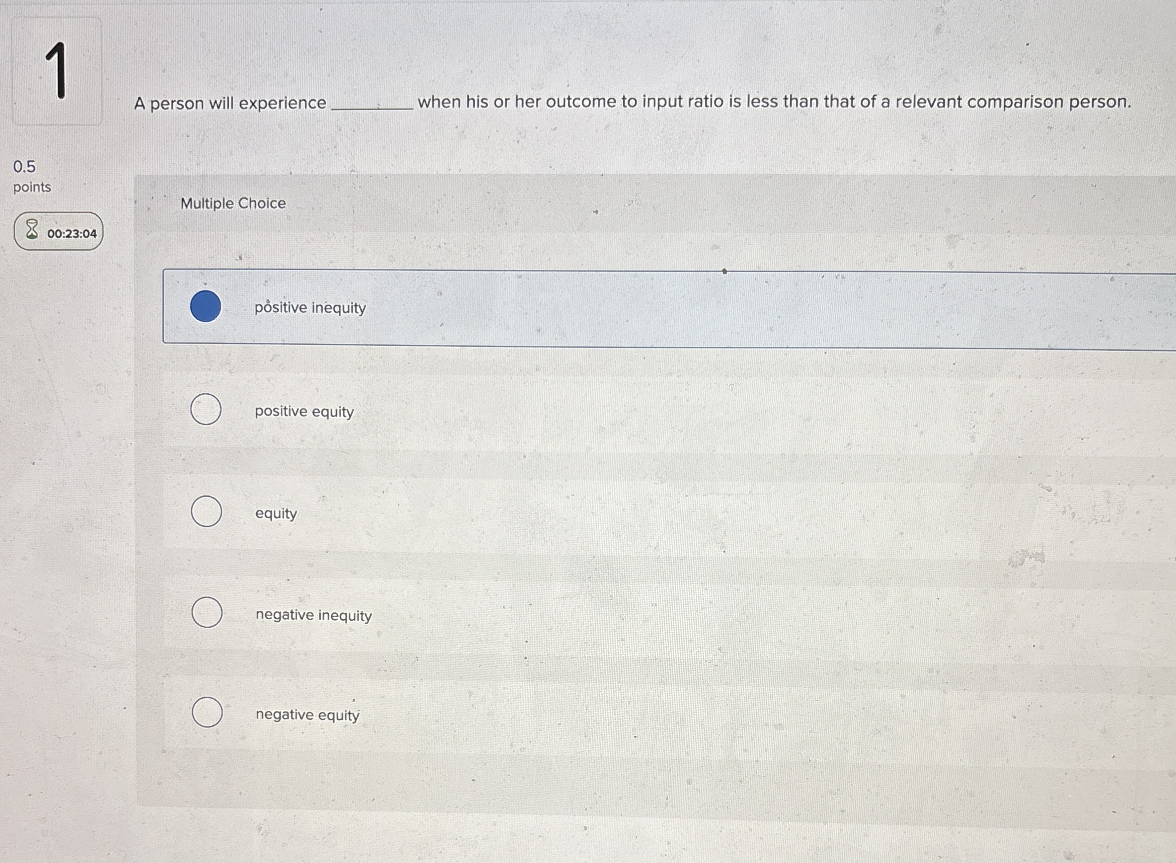 1 A person will experience q , when his or her