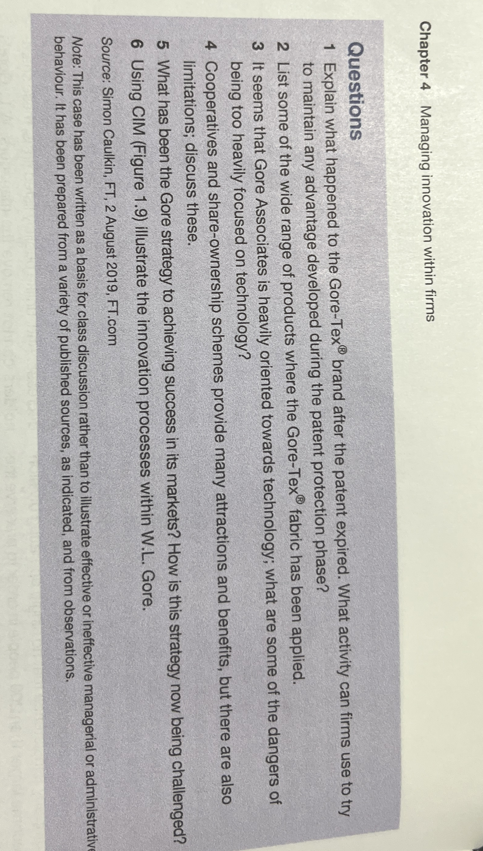 Chapter 4 Managing innovation within firms