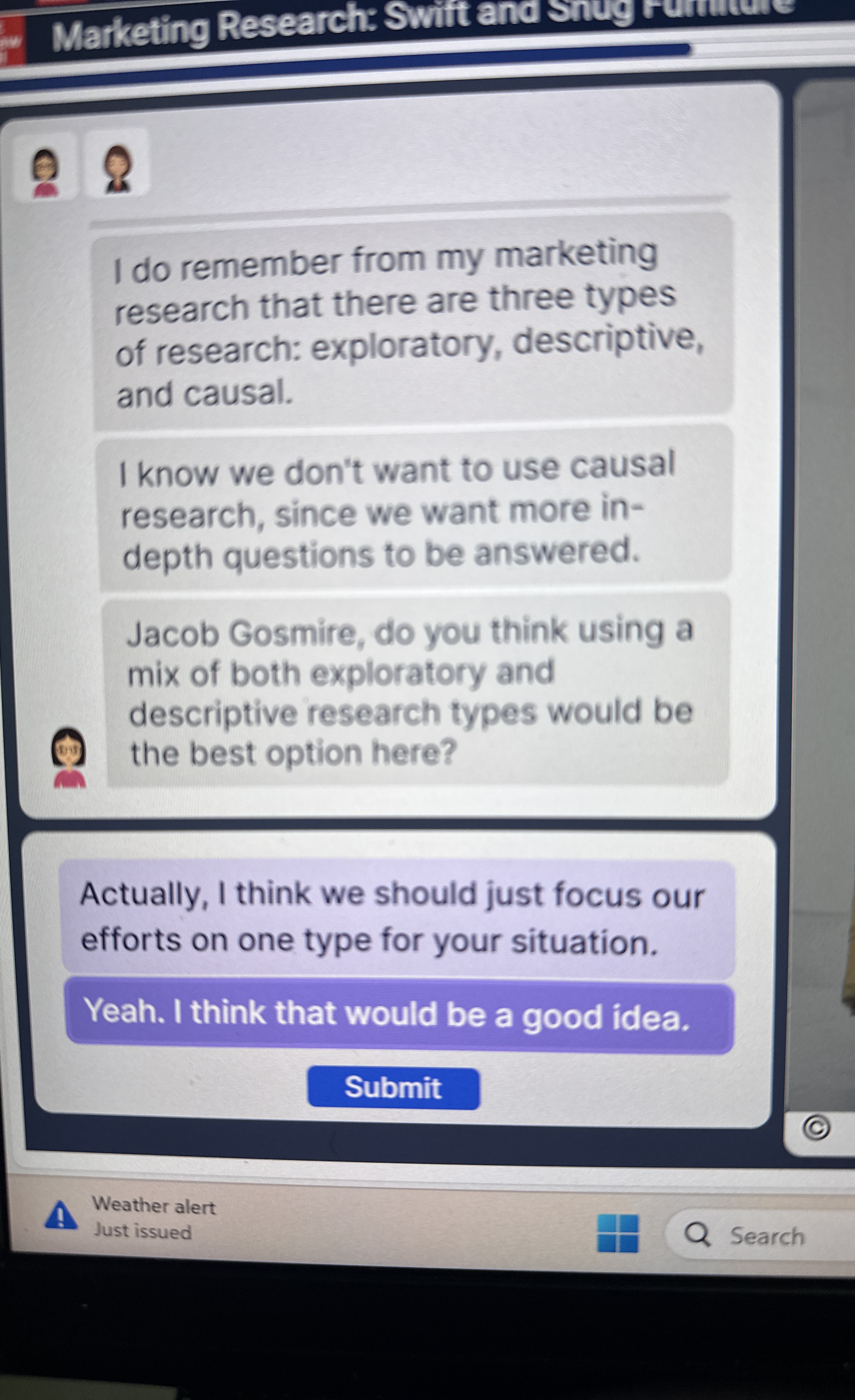 Marketing Research: Swift and Snug runutar I do