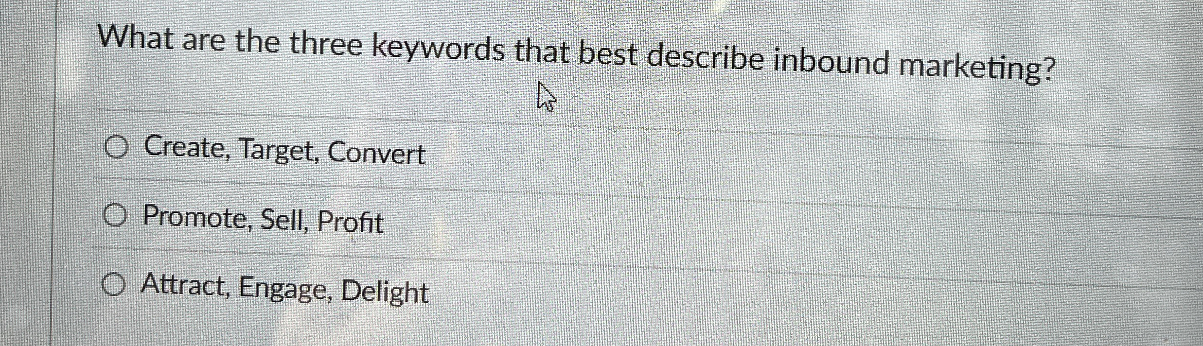 What are the three keywords that best describe