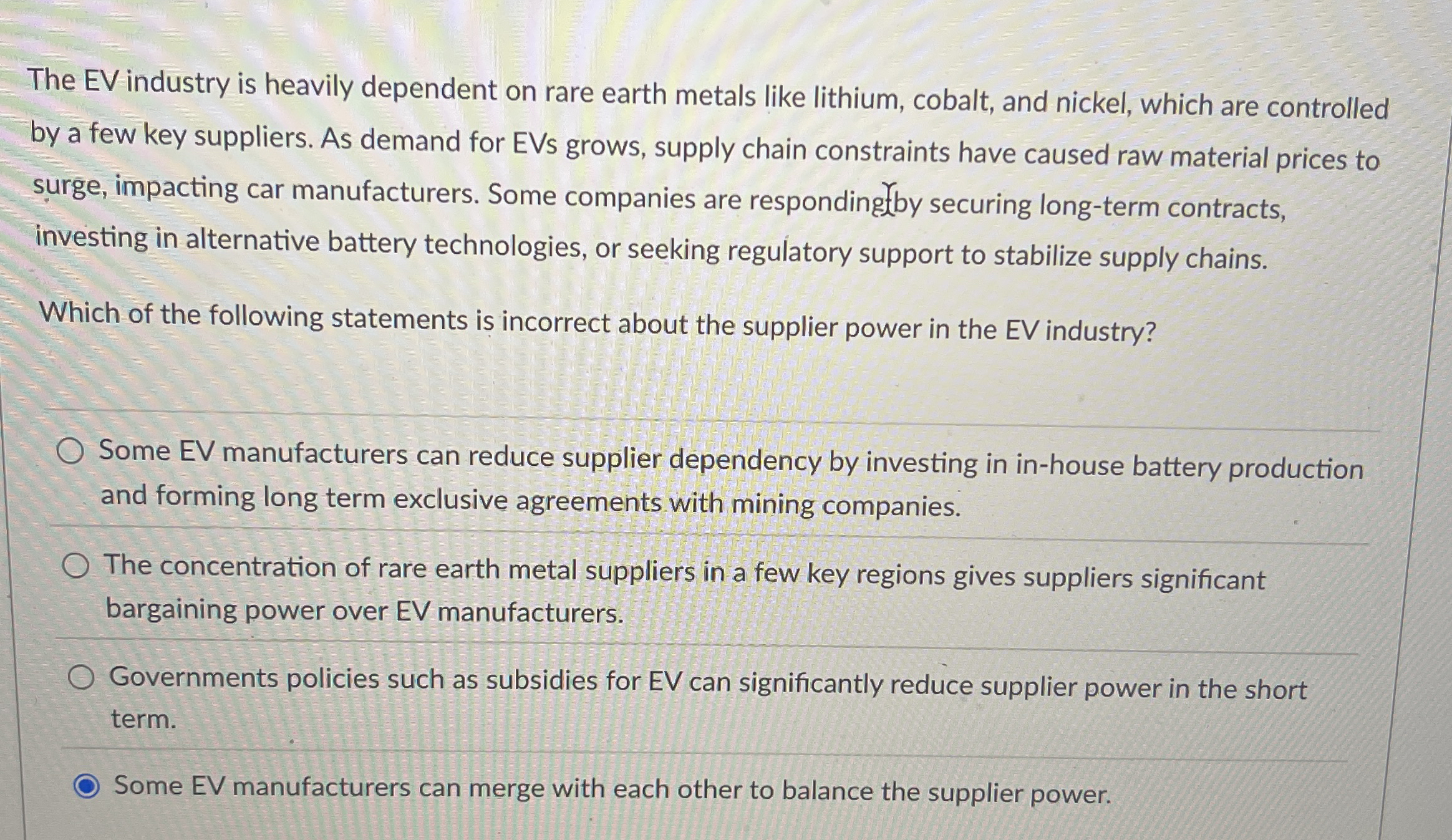 The EV industry is heavily dependent on rare