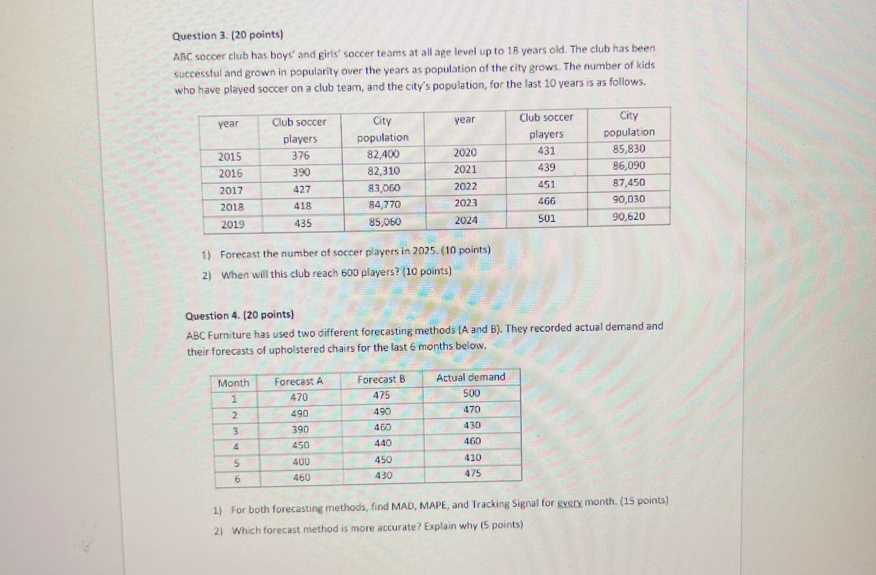 Question 3 . 1 2 0 points ) who leave plaped