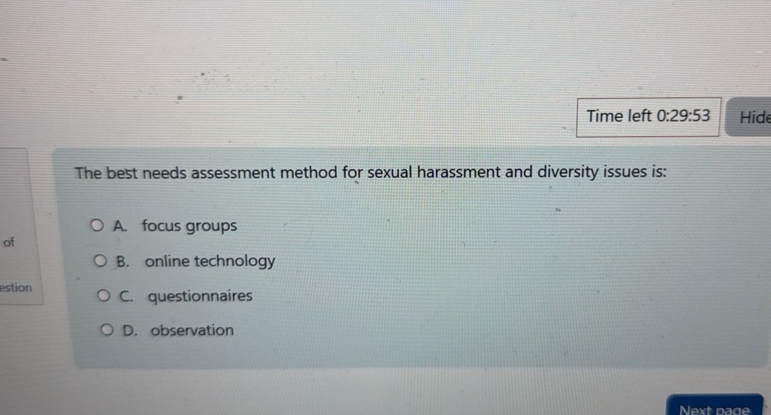Time left 0 : 2 9 : 5 3 The best needs assessment