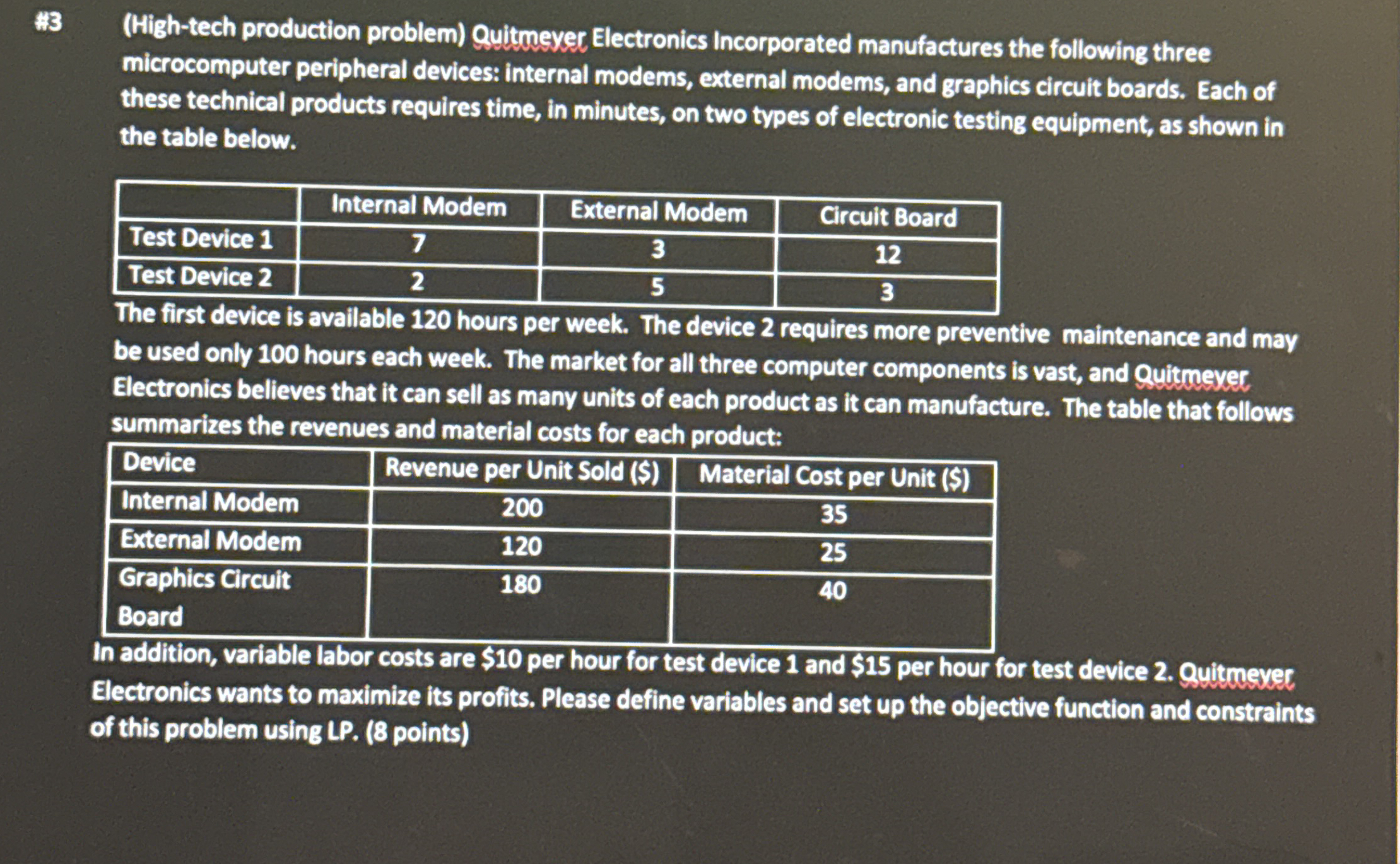 # 3 ( High - tech production problem ) Quitmeyer