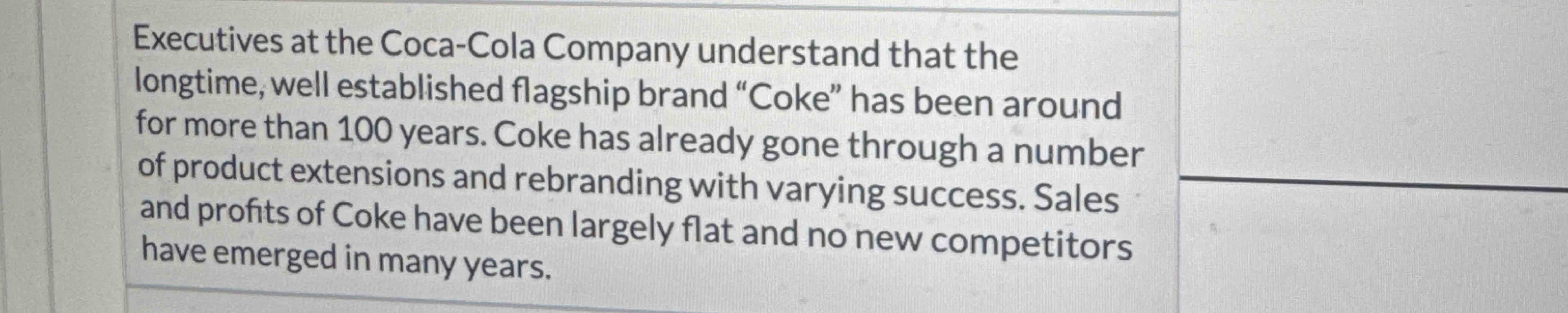 Executives at the Coca - Cola Company understand