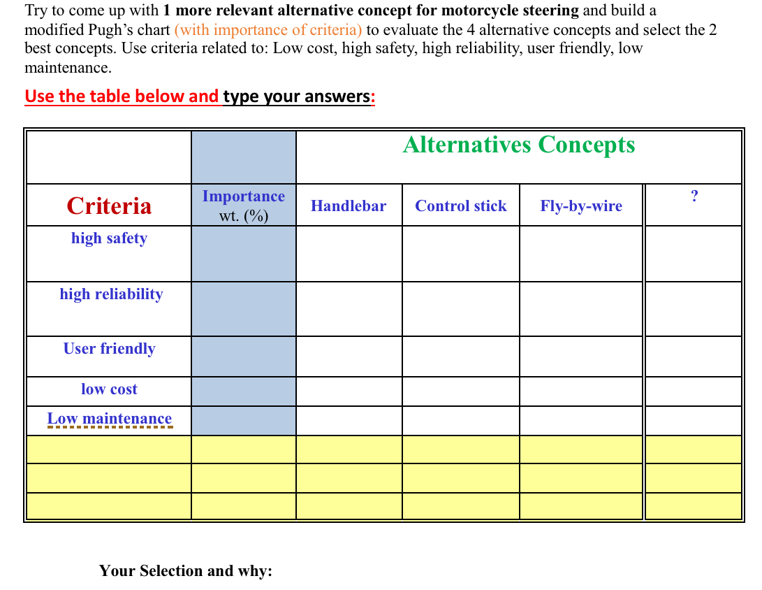 Try to come up with 1 more relevant alternative
