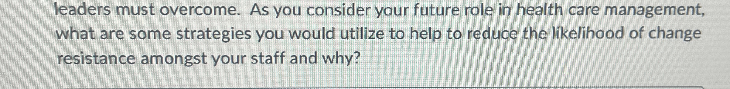 As you consider your future role in health care