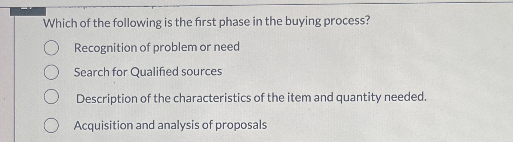 Which of the following is the first phase in the