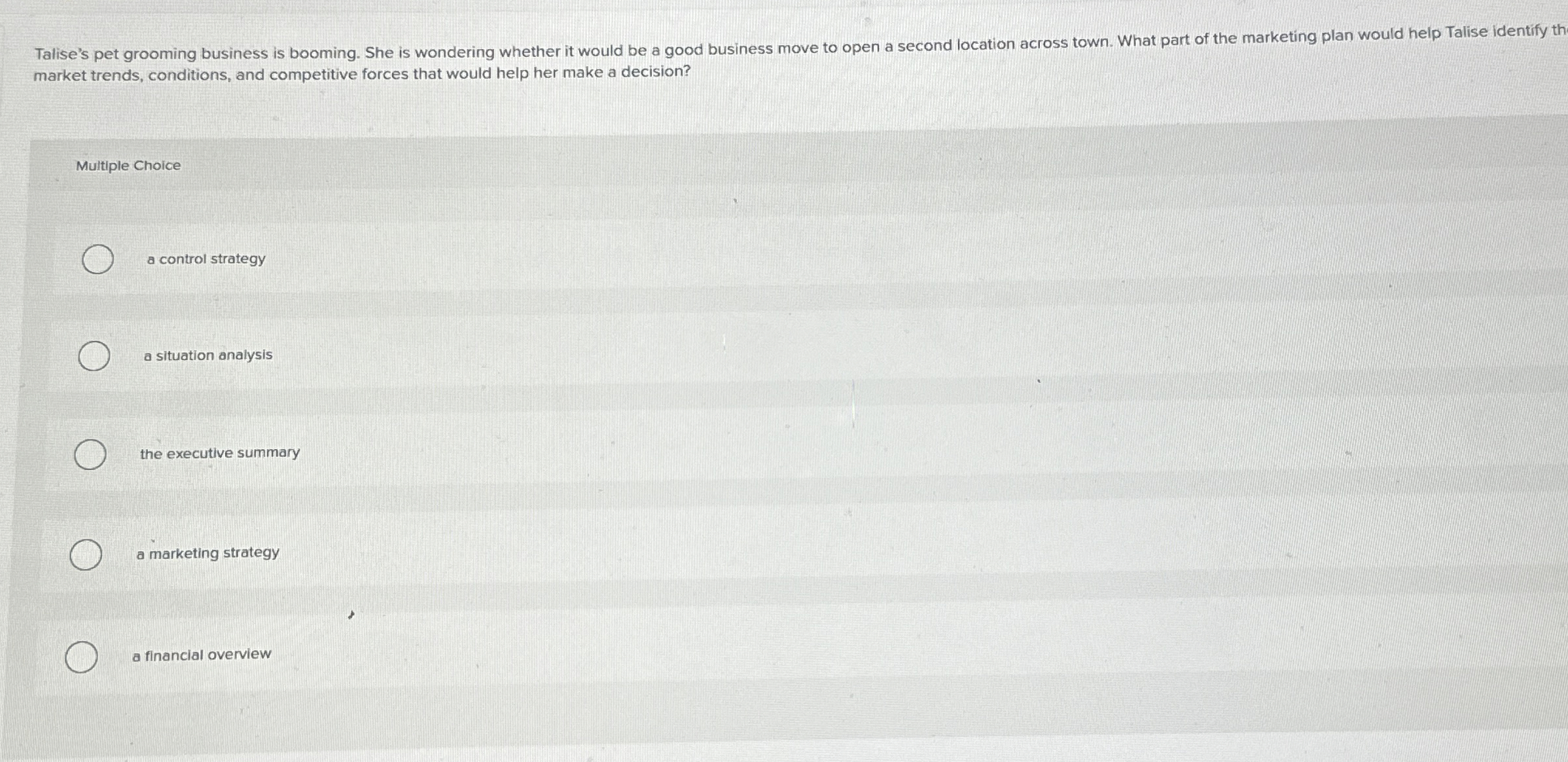 market trends, conditions, and competitive forces
