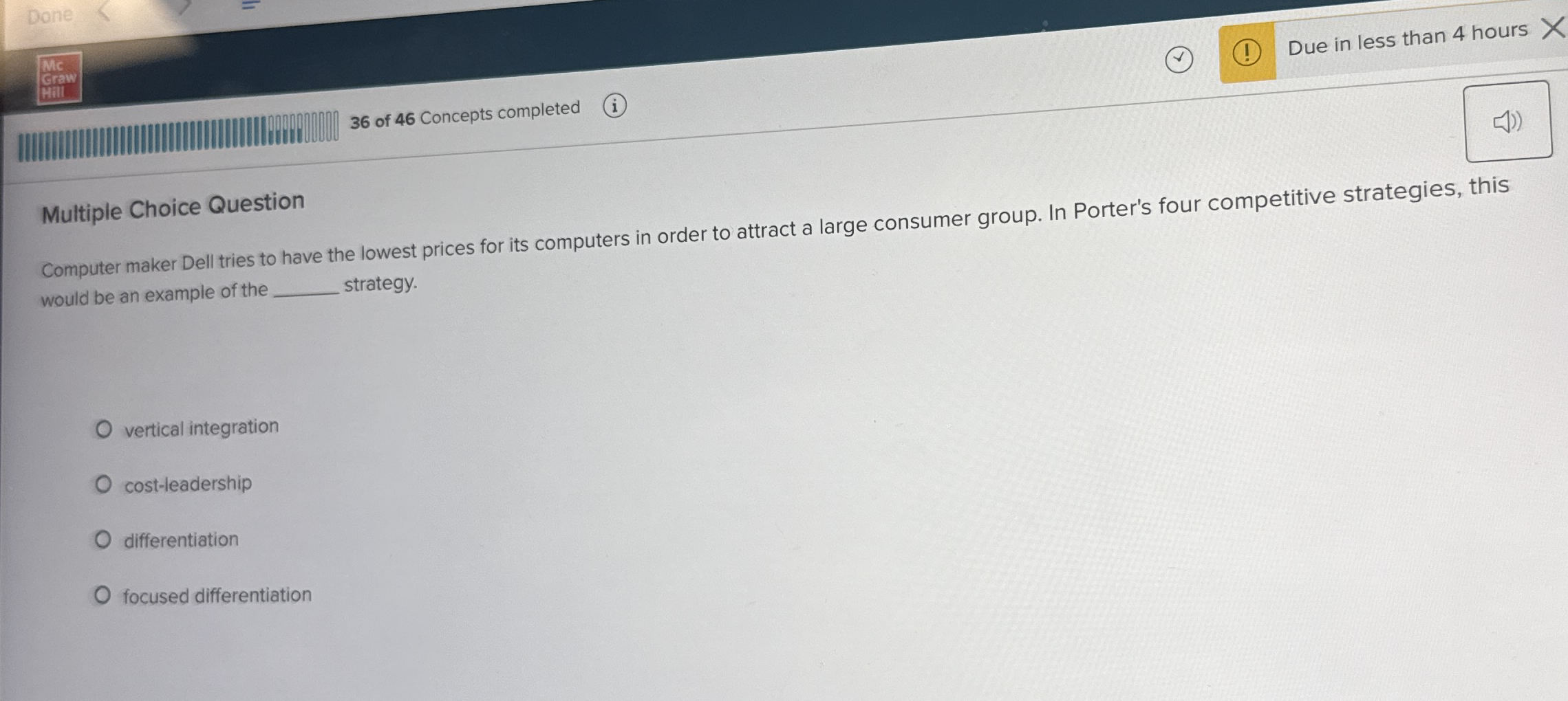 Mc Sraw Hill 3 6 of 4 6 Concepts completed ( i )