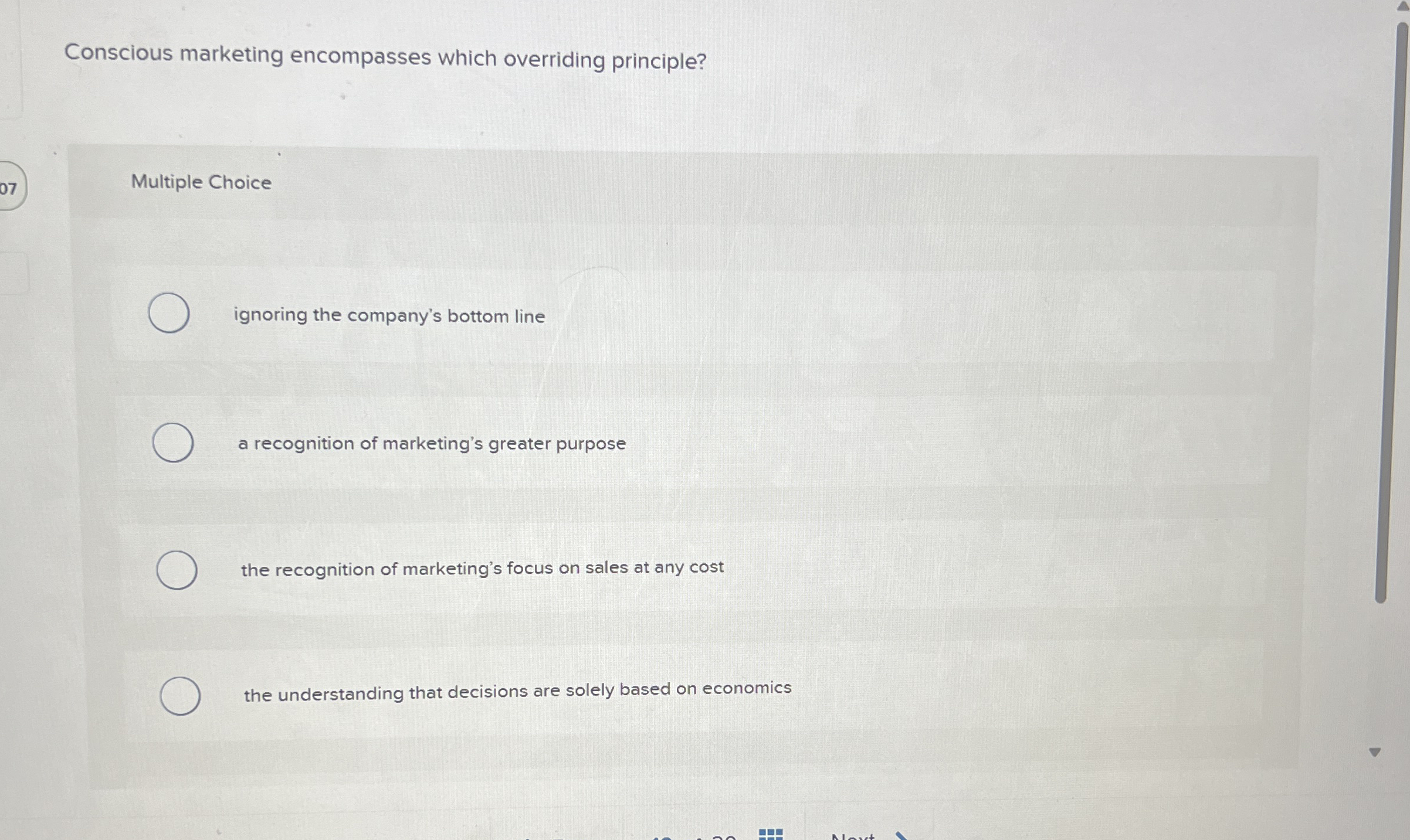 Conscious marketing encompasses which overriding