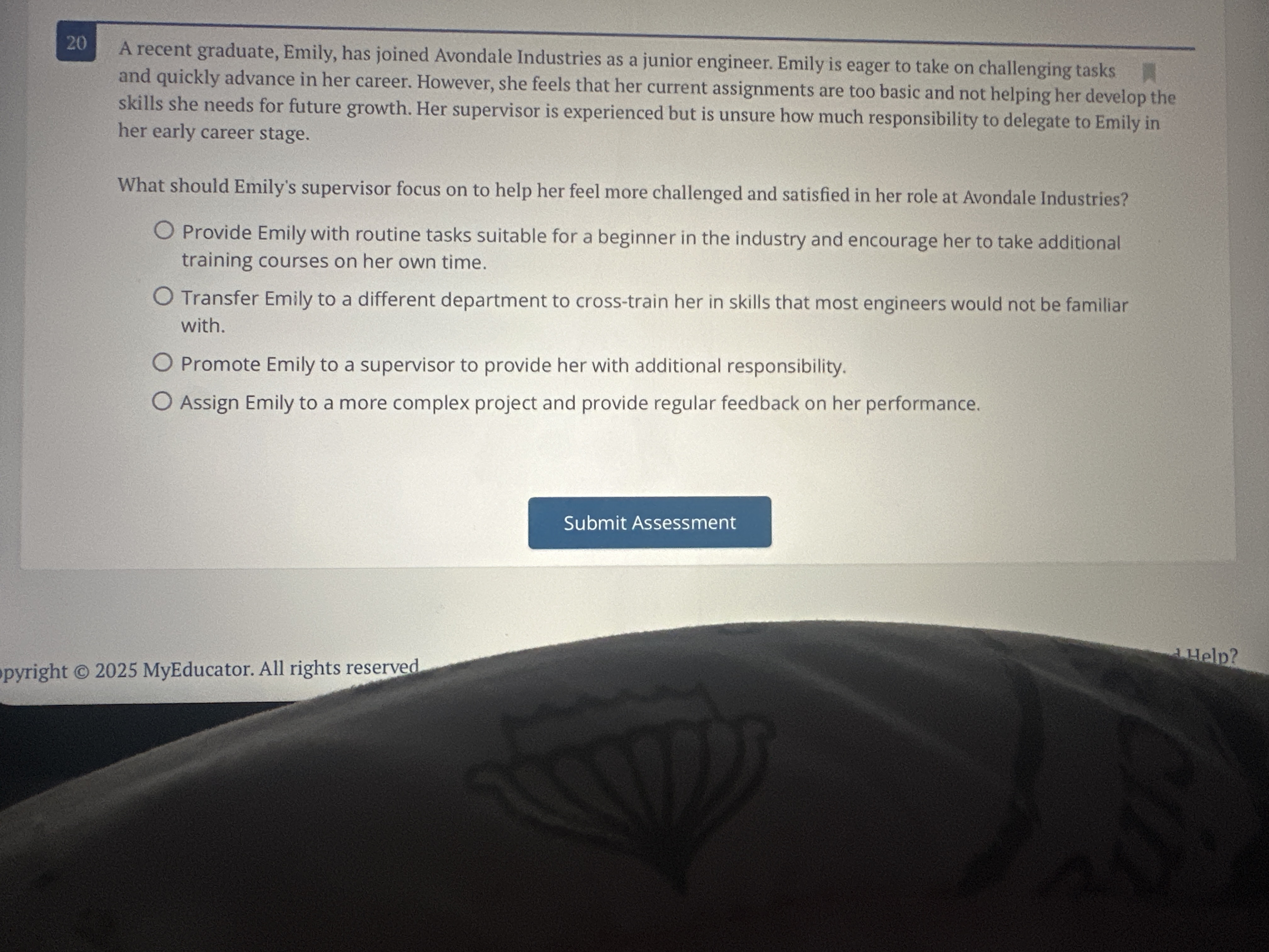 A recent graduate, Emily, has joined Avondale