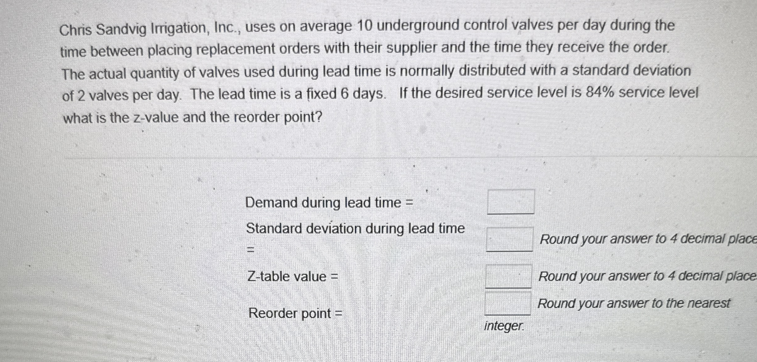 Chris Sandvig Irrigation, Inc., uses on average 1