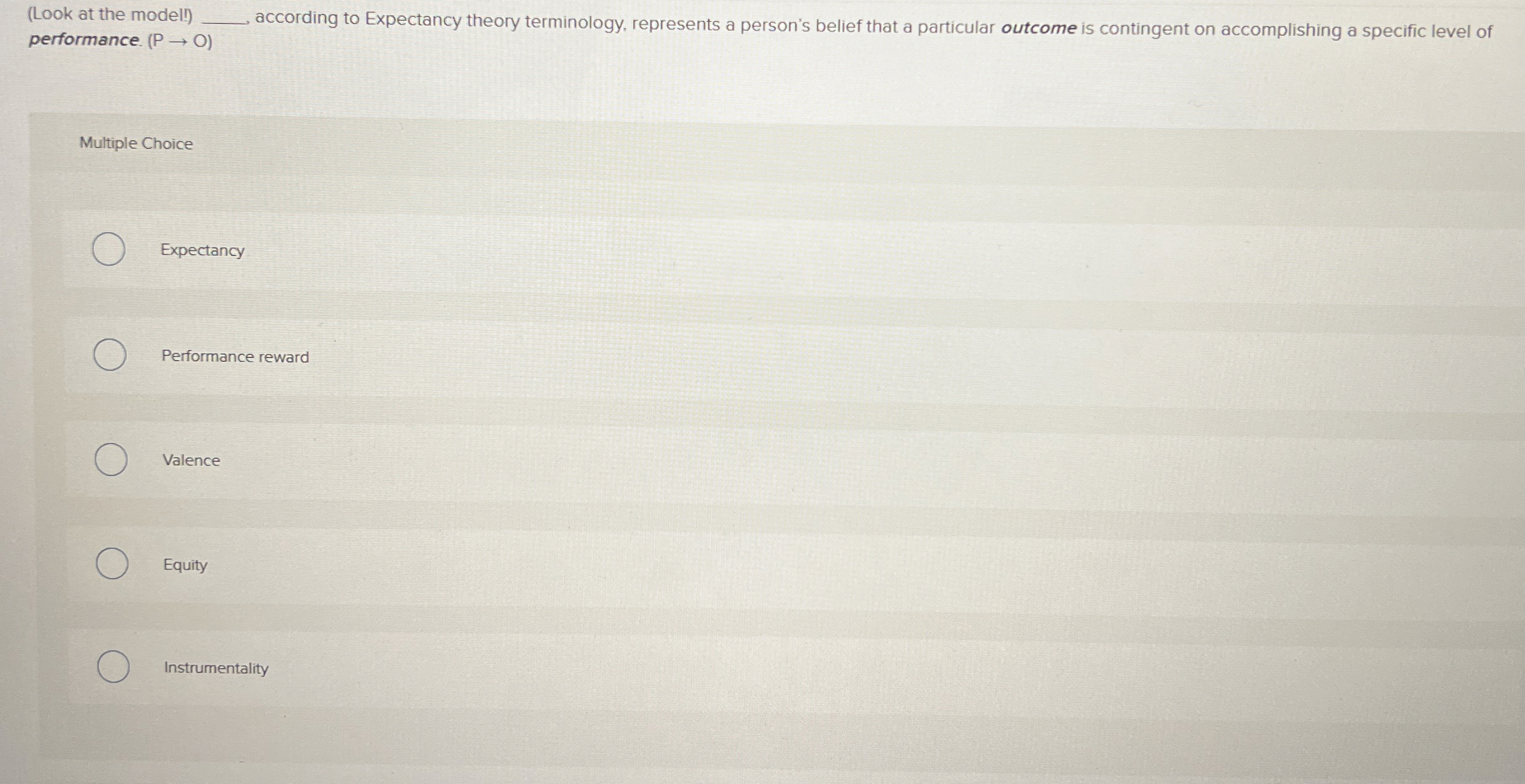 ( Look at the model! ) q , performance ( P O )