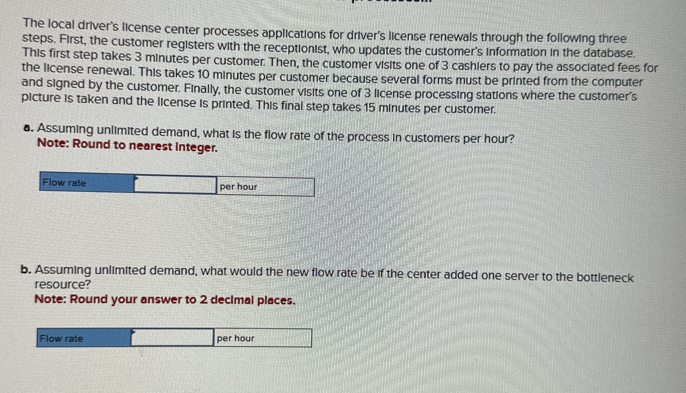 The local driver's Iicense center processes