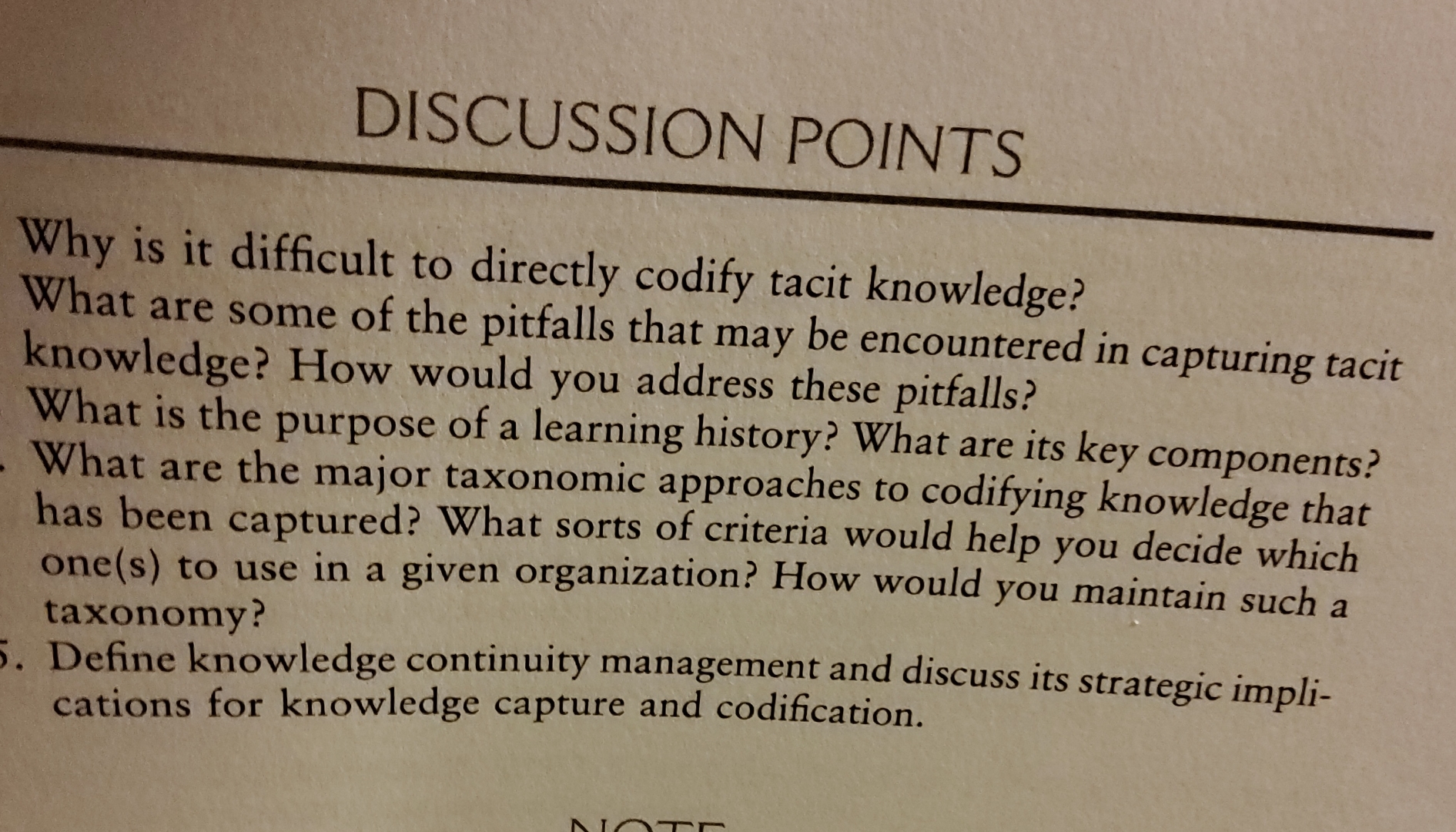 DISCUSSION POINTS Why is it difficult to directly