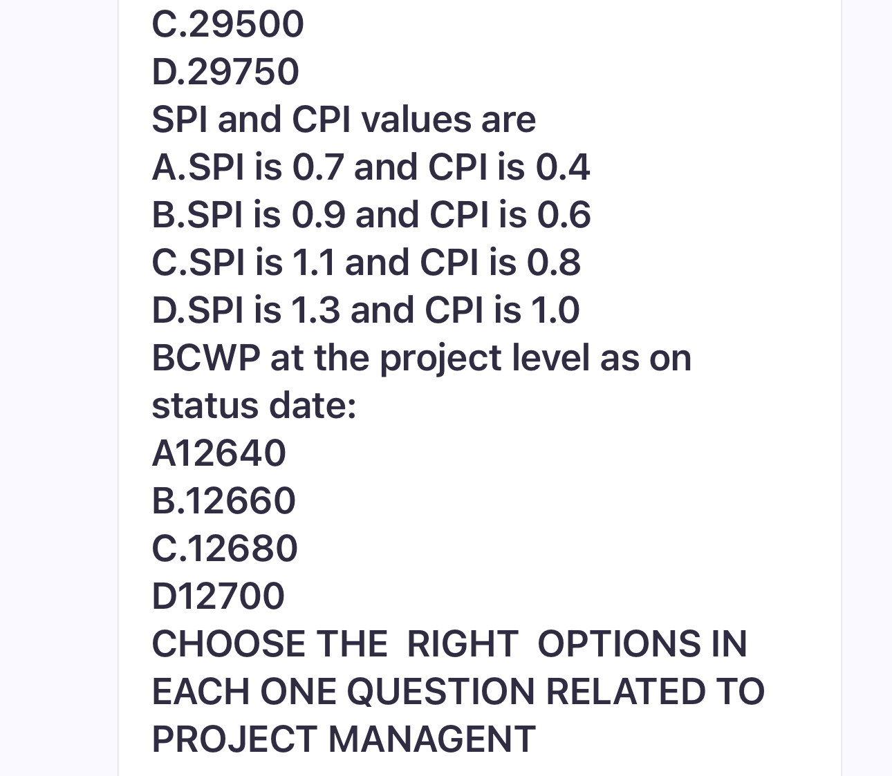 Pertorm earned value analysis using the details