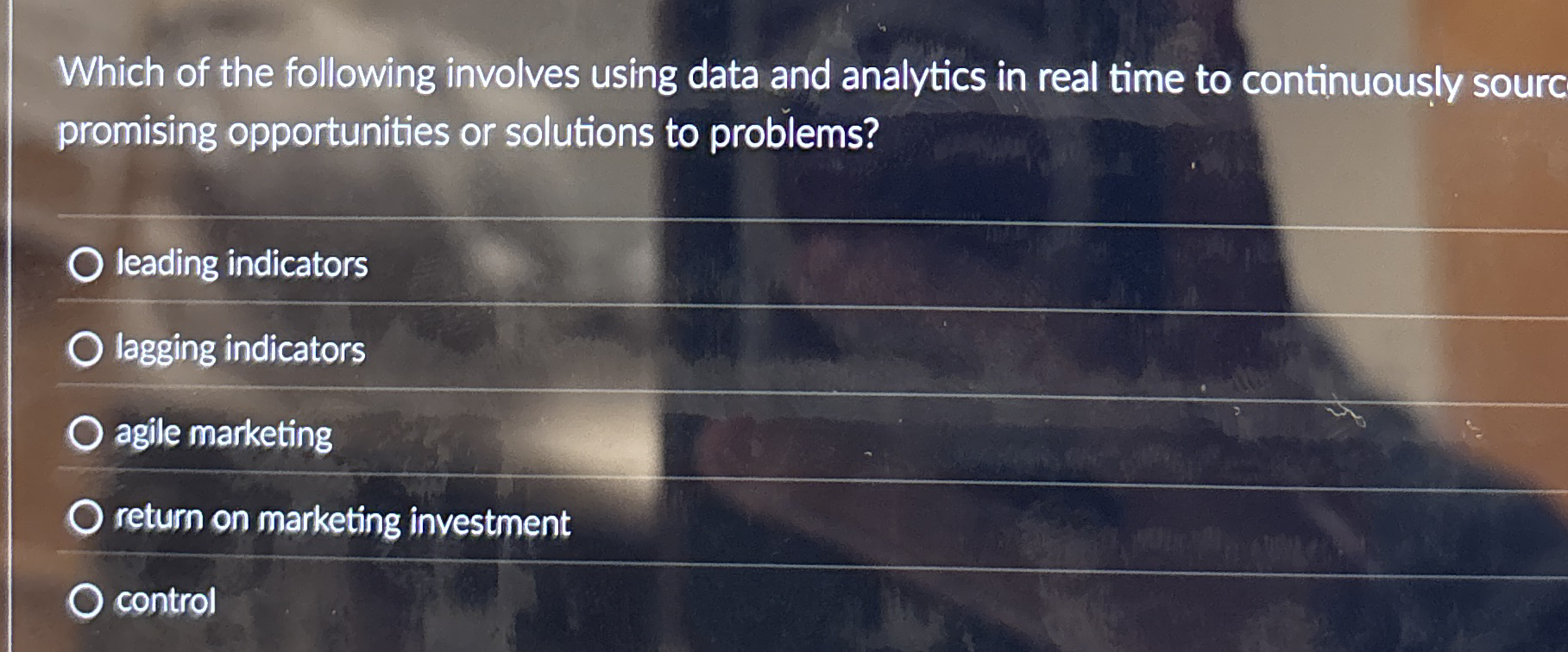 Which of the following involves using data and