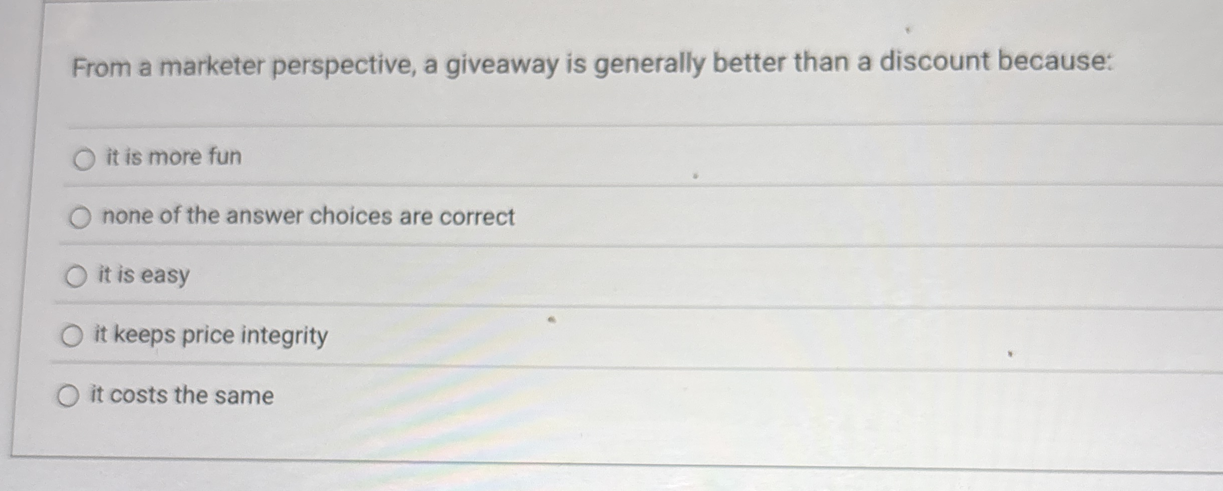 From a marketer perspective, a giveaway is