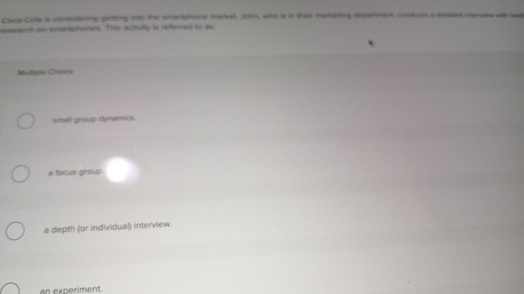 M . attiole chacics small group dymamics. s focus