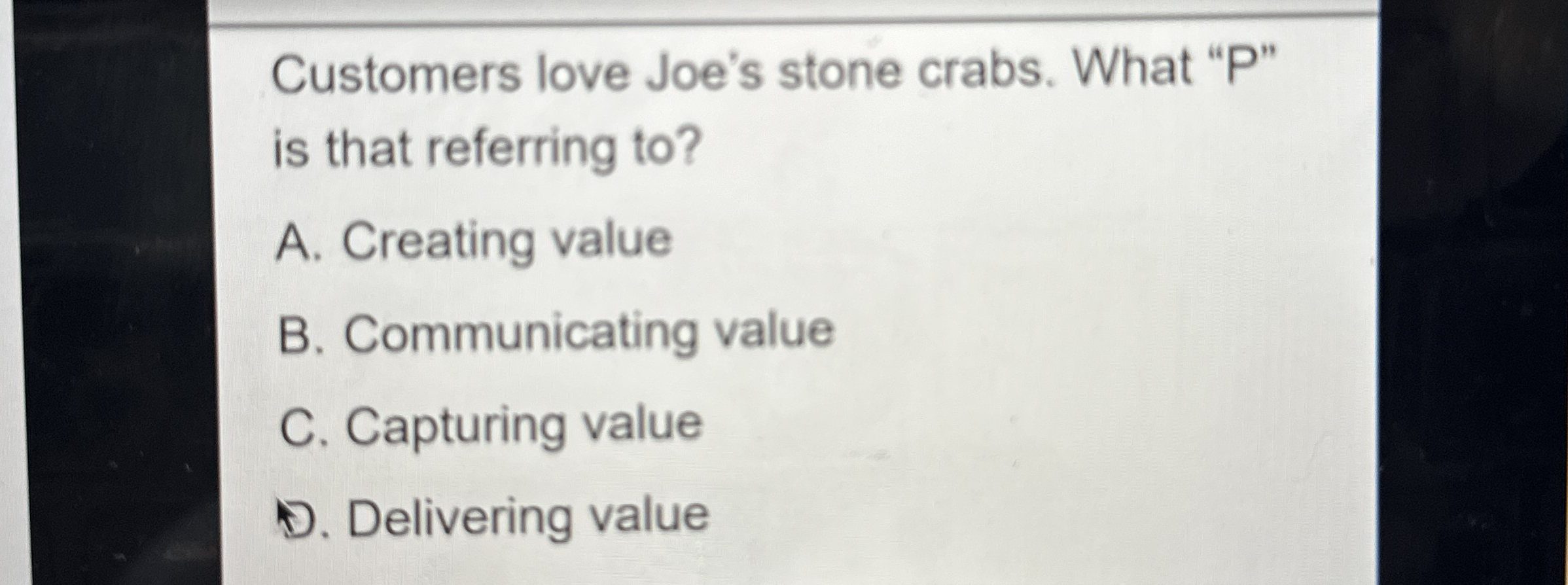 Customers love Joe's stone crabs. What 