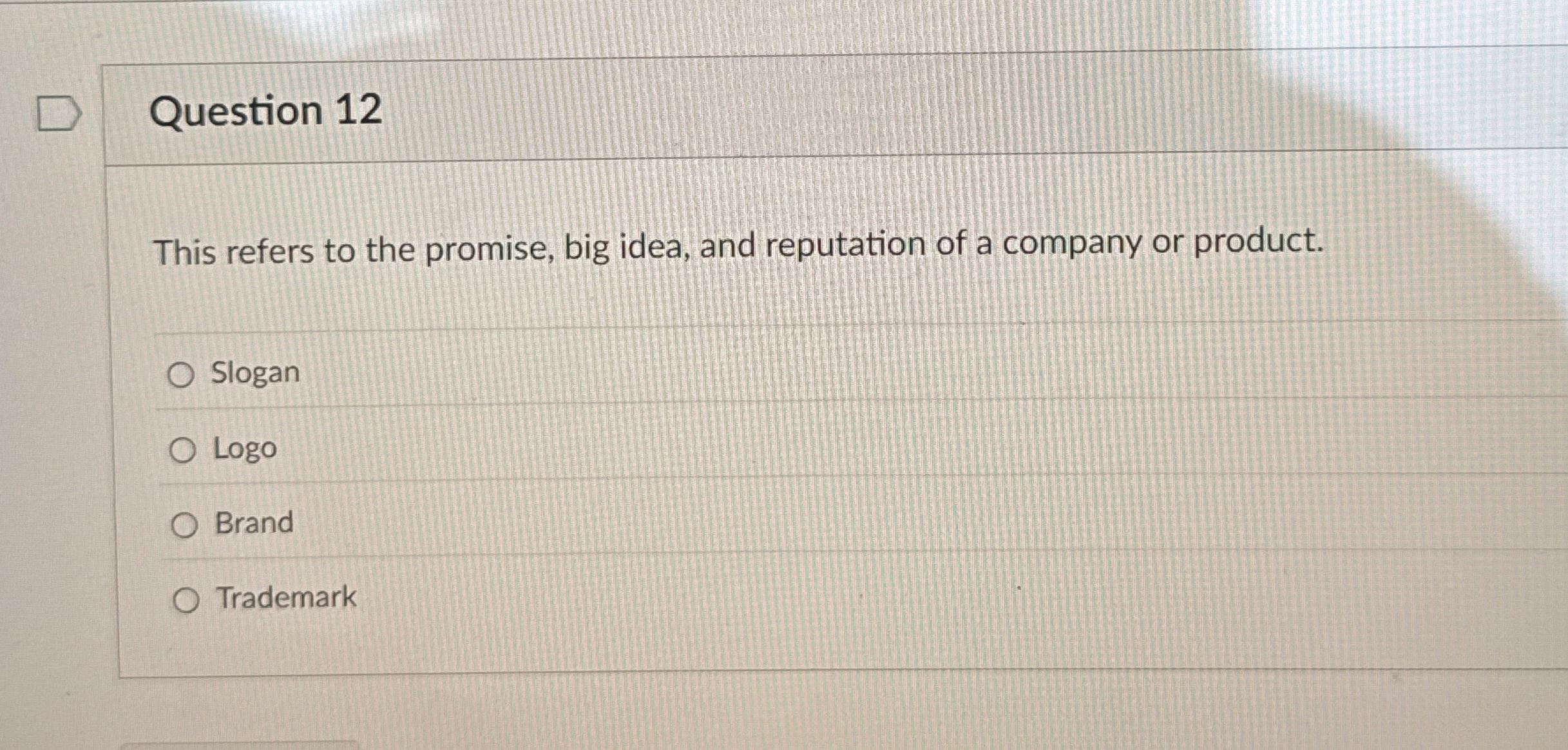 Question 1 2 This refers to the promise, big