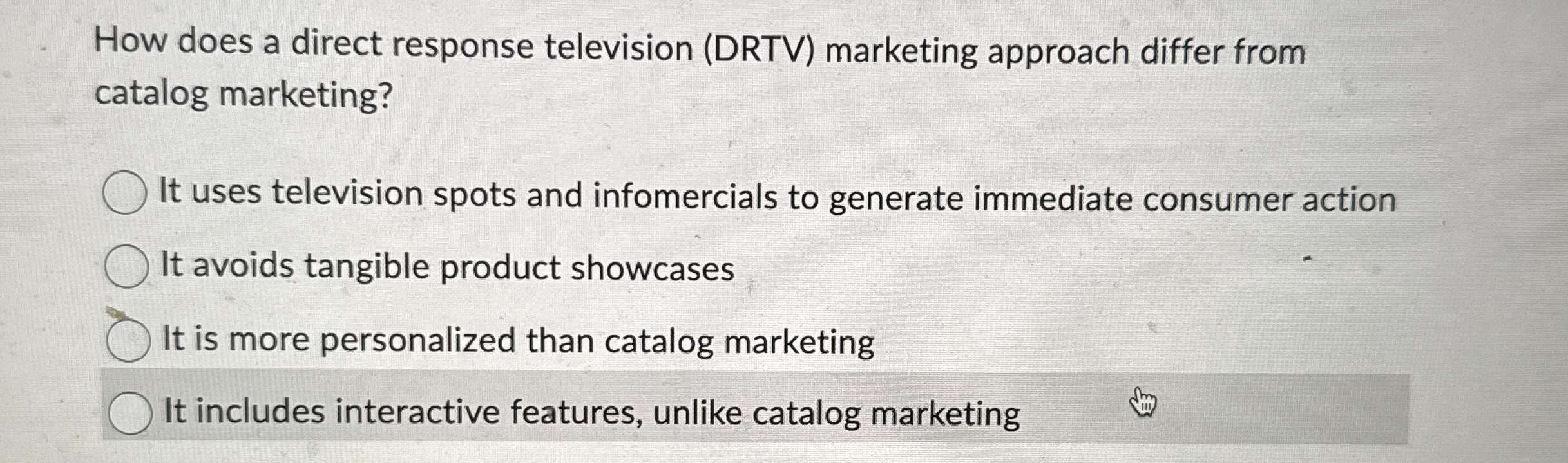 How does a direct response television ( DRTV )
