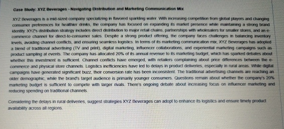 Case Study: XYz Beverages - Navigating