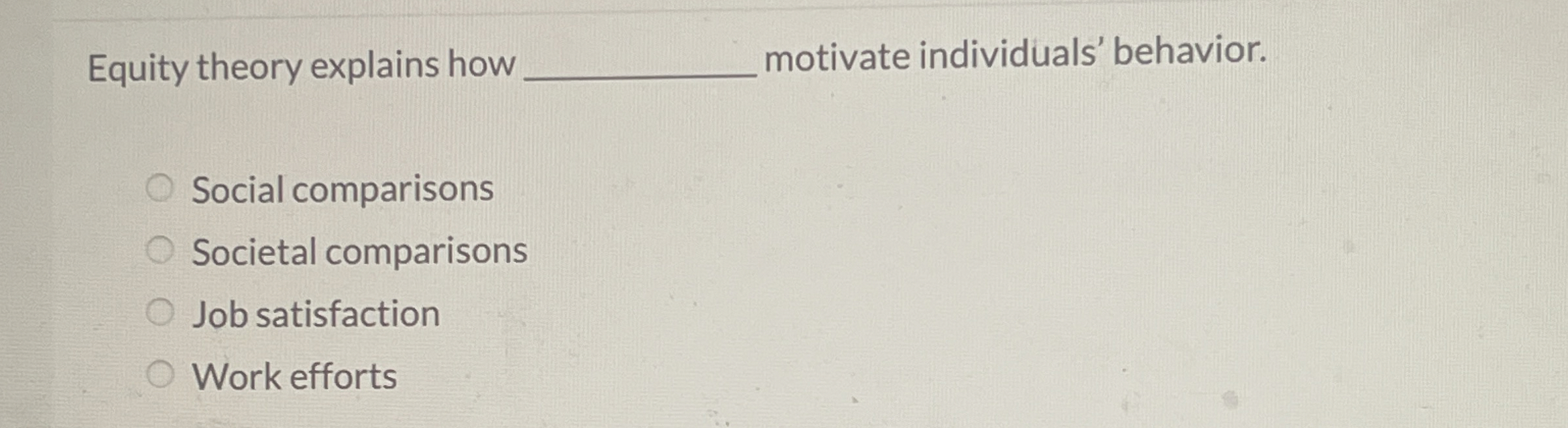 Equity theory explains how motivate individuals'