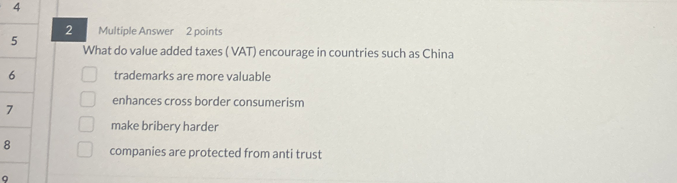 4 2 Multiple Answer 2 points 5 What do value
