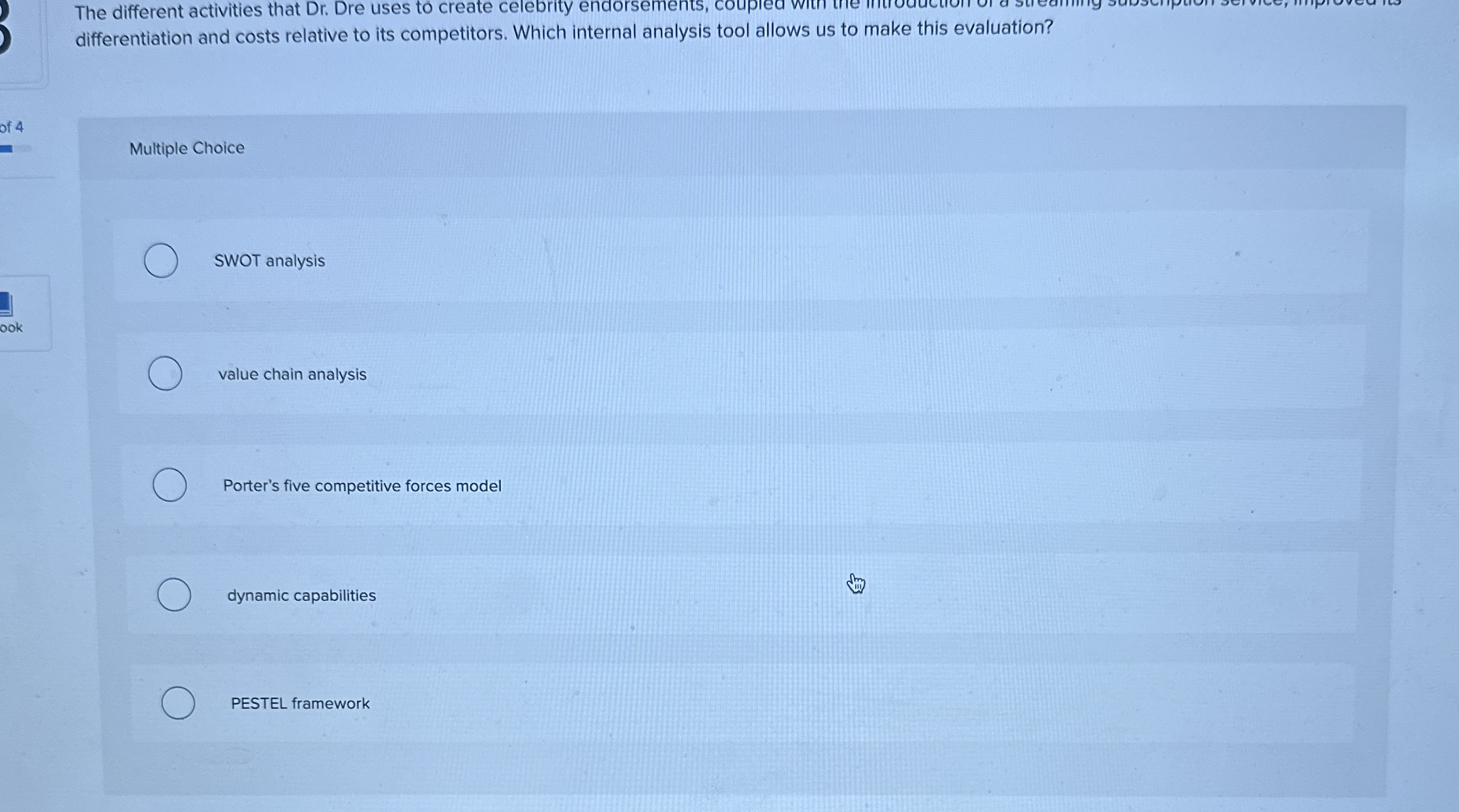 The different activities that Dr . Dre uses to