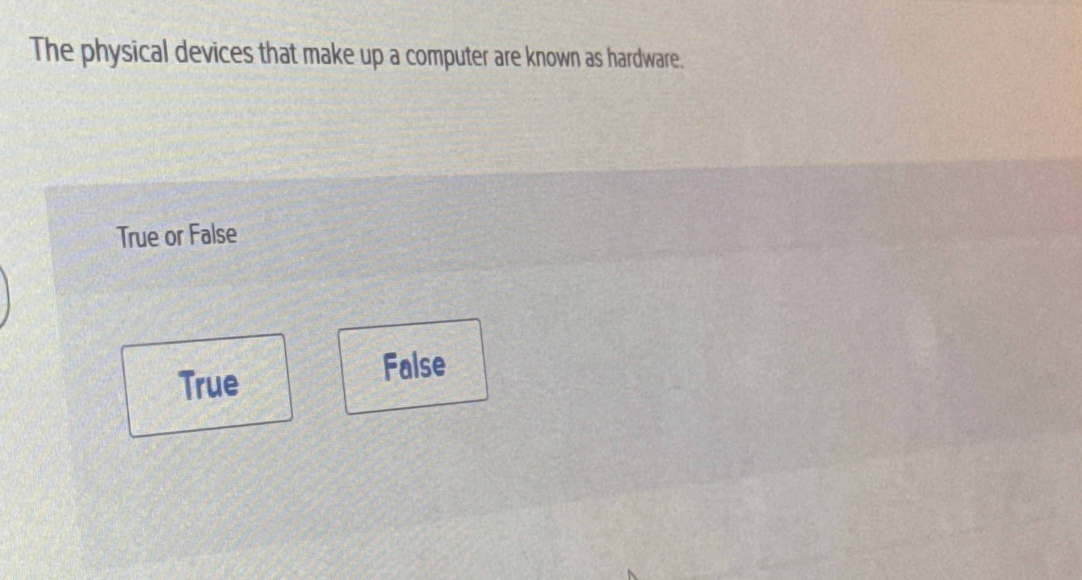 The physical devices that make up a computer are