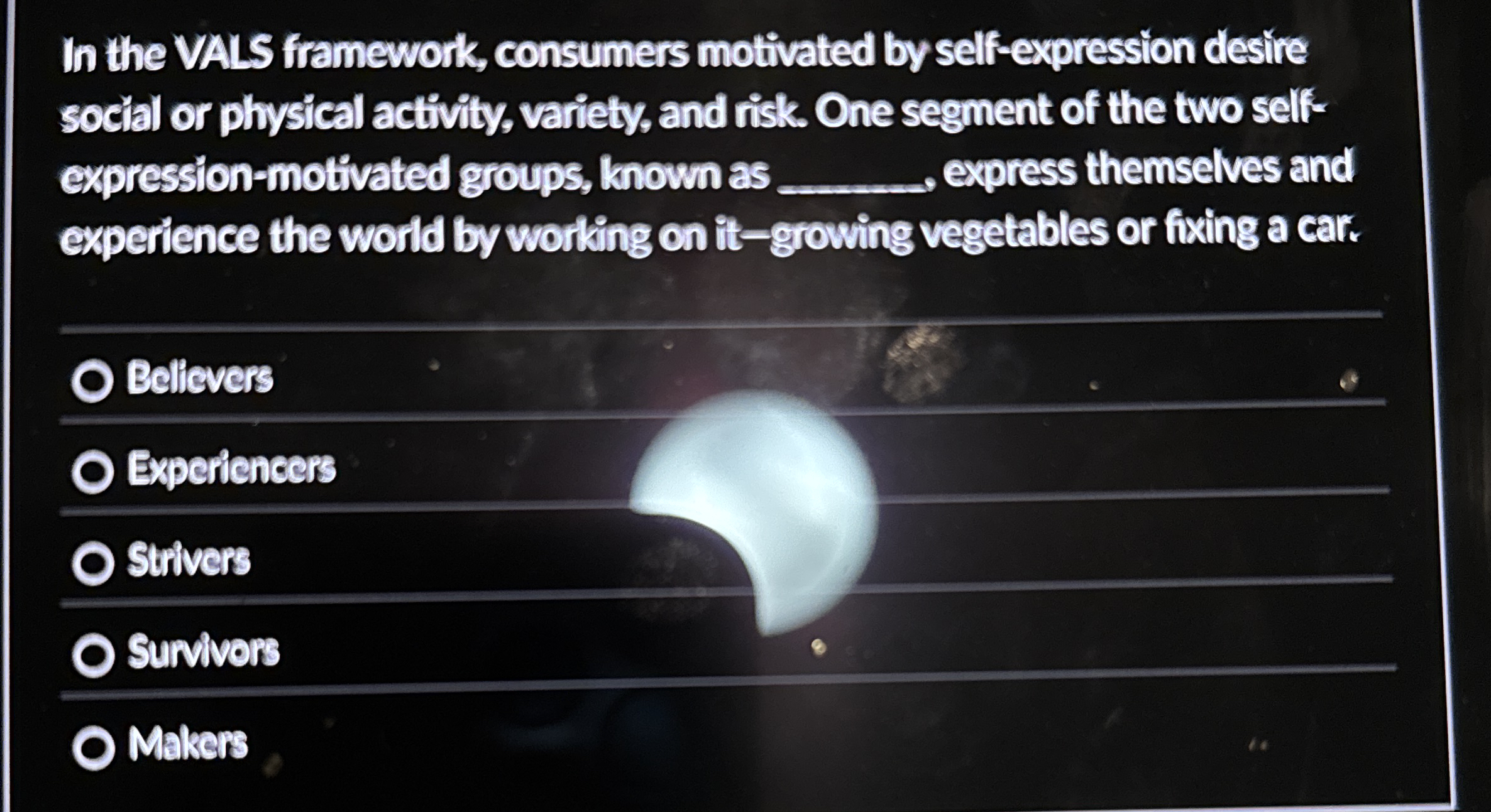 In the VALS framework, consumers motivated by