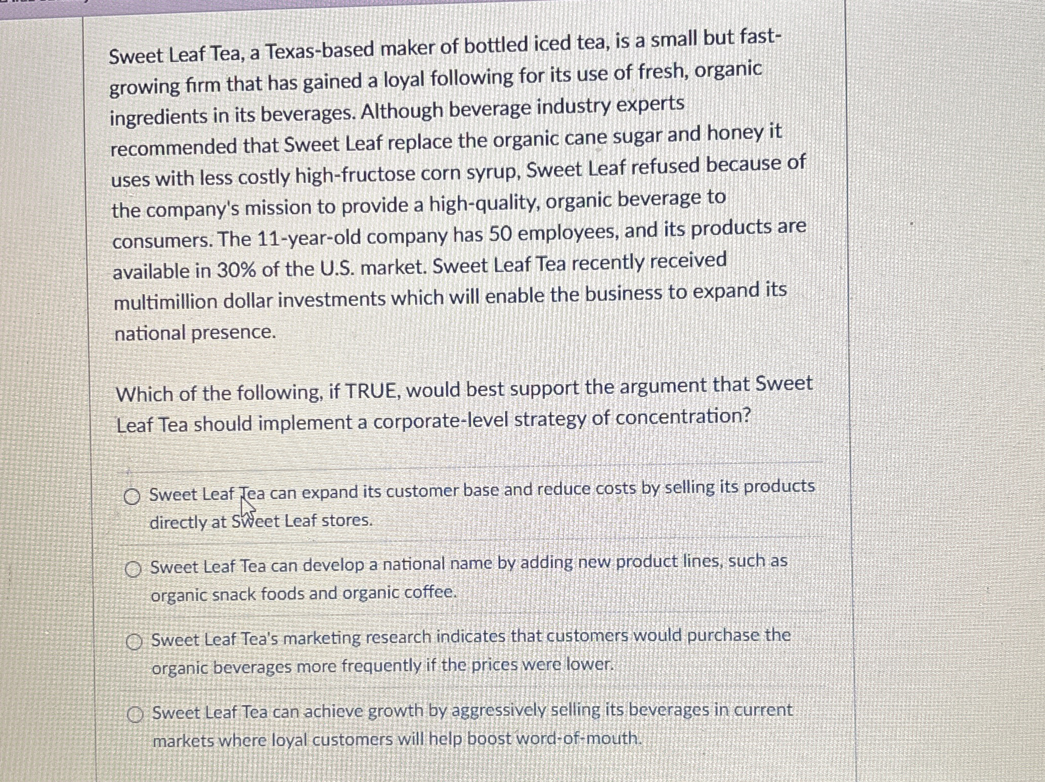 Sweet Leaf Tea, a Texas - based maker of bottled