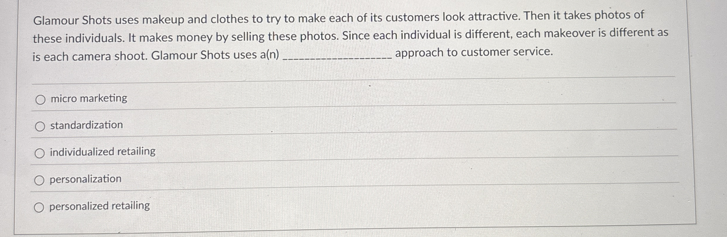 Glamour Shots uses makeup and clothes to try to