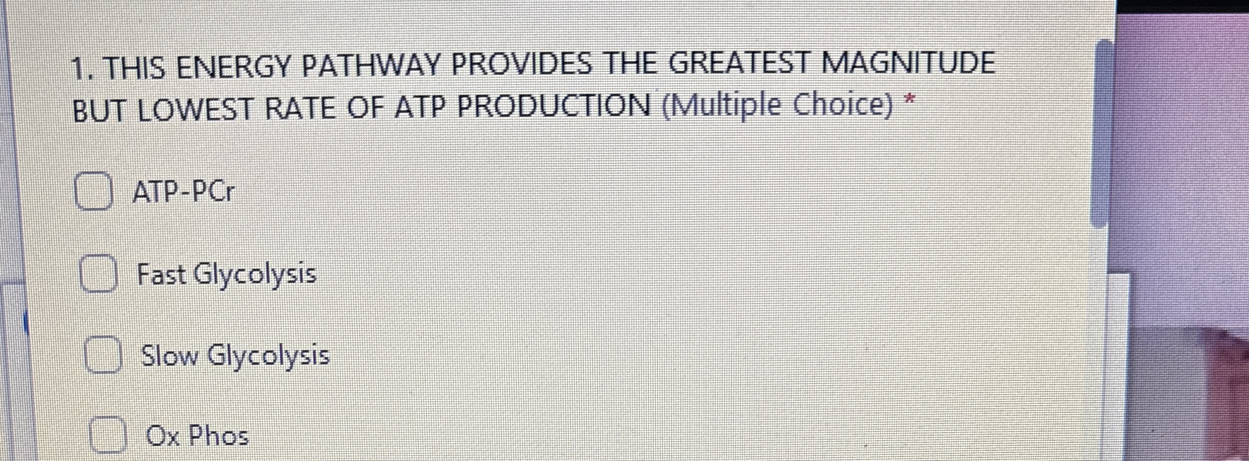 THIS ENERGY PATHWAY PROVIDES THE GREATEST