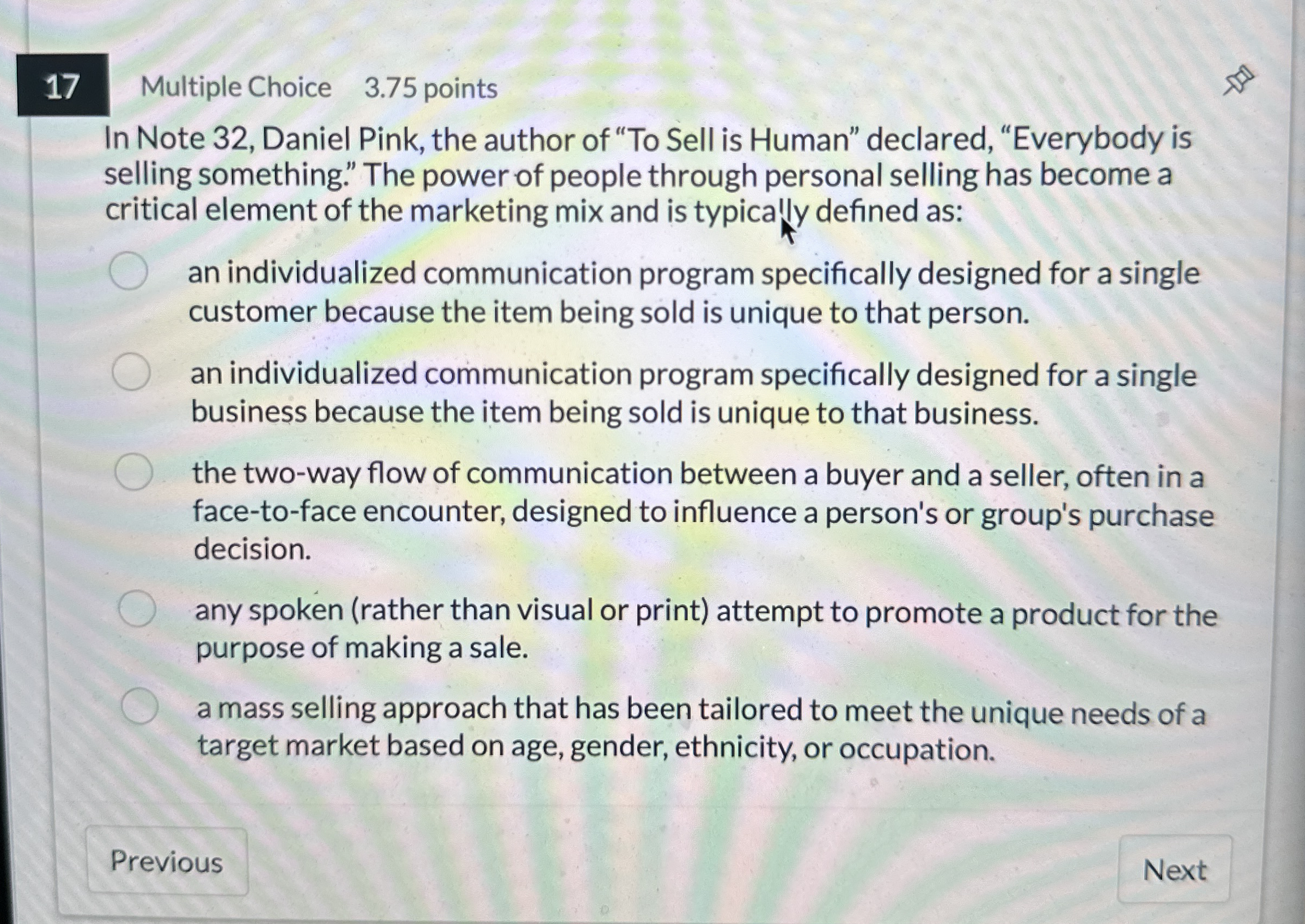 1 7 Multiple Choice 3 . 7 5 points In Note 3 2 ,